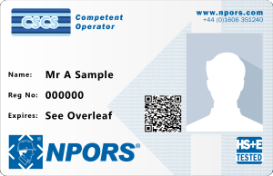 NPORS CSCS Competent Operator Card