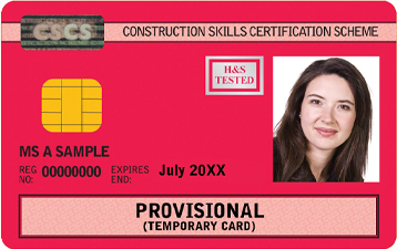 Provisional card - Red CSCS Card 