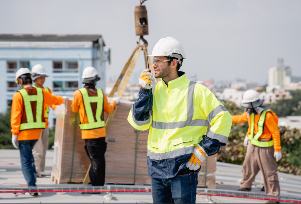 construction workers on site