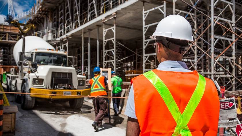 construction workers with nvq qualification at a building site