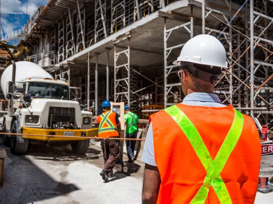 construction workers with nvq qualification at a building site