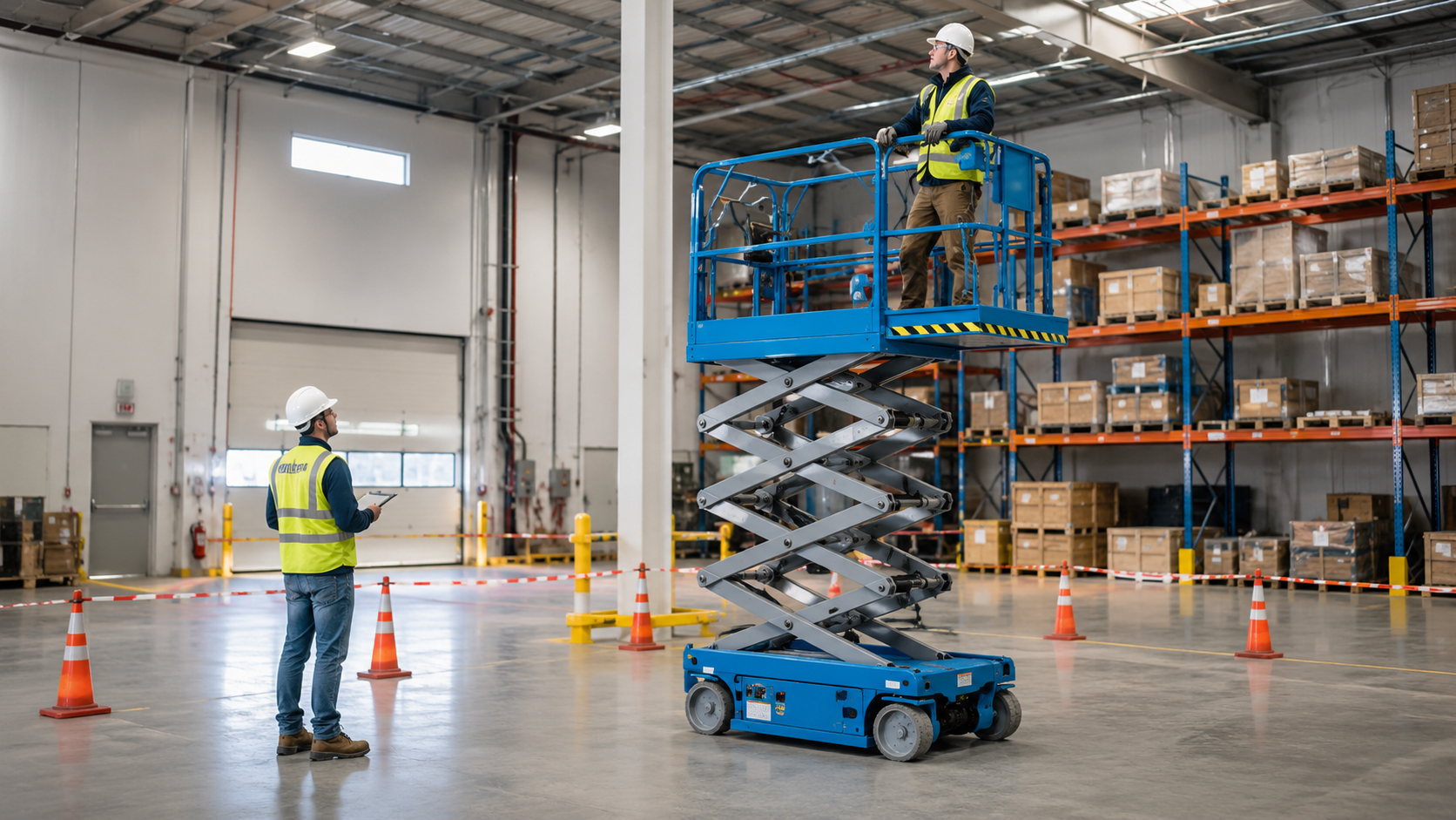 Practical MEWP scissor lift operator training in Skelmersdale